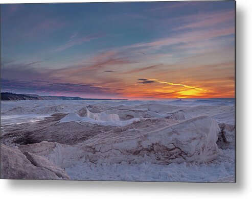 Agate Beach Metal Print featuring the photograph Winter Sunset #4 by Gary McCormick