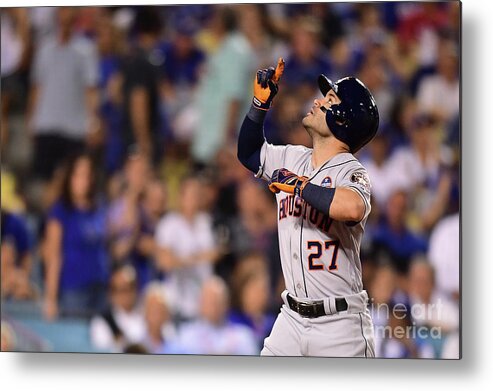 Game Two Metal Print featuring the photograph World Series - Houston Astros V Los #4 by Harry How