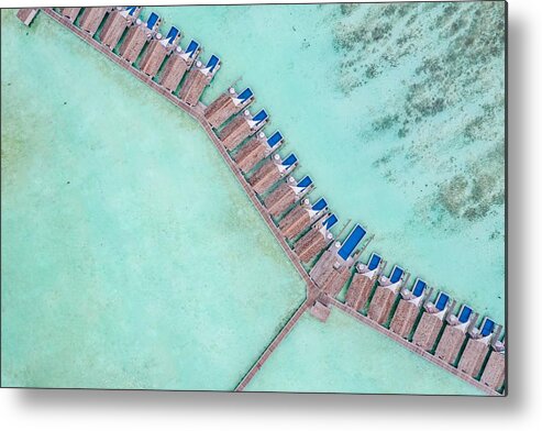 Landscape Metal Print featuring the photograph Amazing Bird Eyes View In Maldives #5 by Levente Bodo