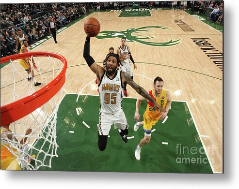 Nba Pro Basketball Metal Print featuring the photograph Atlanta Hawks V Milwaukee Bucks by Gary Dineen