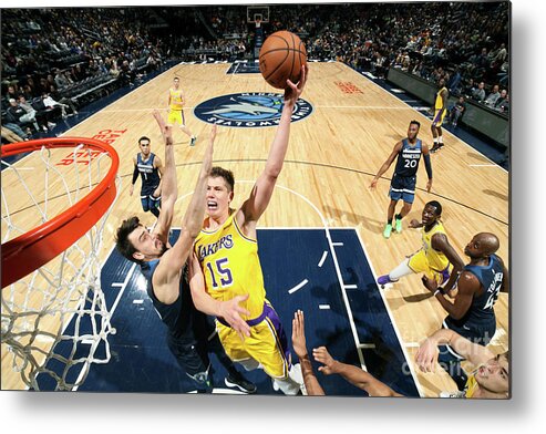 Moritz Wagner Metal Print featuring the photograph Los Angeles Lakers V Minnesota #5 by David Sherman