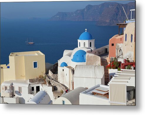 Tranquility Metal Print featuring the photograph Oia, Santorini, Cyclades Islands, Greece #5 by Peter Adams