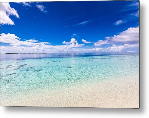 Landscape Metal Print featuring the photograph Relaxing Seascape With Wide Horizon #5 by Levente Bodo
