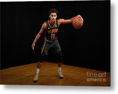 Trae Young Metal Print featuring the photograph 2018 Nba Rookie Photo Shoot by Brian Babineau