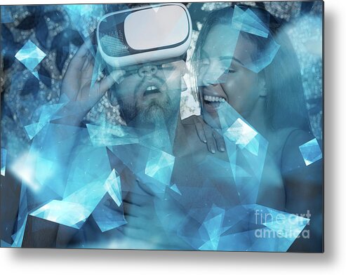 Digital Metal Print featuring the photograph Virtual Reality Cybersex #59 by Sakkmesterke/science Photo Library