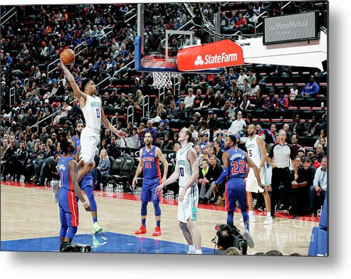 Nba Pro Basketball Metal Print featuring the photograph Charlotte Hornets V Detroit Pistons by Brian Sevald