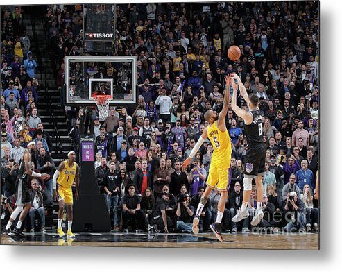Nba Pro Basketball Metal Print featuring the photograph Los Angeles Lakers V Sacramento Kings by Rocky Widner