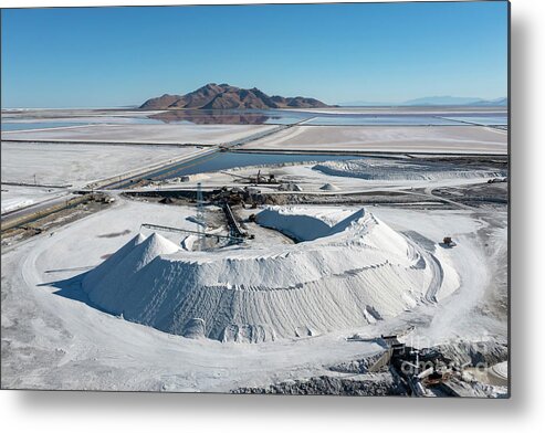 Salt Metal Print featuring the photograph Salt Harvesting From Great Salt Lake #6 by Jim West/science Photo Library