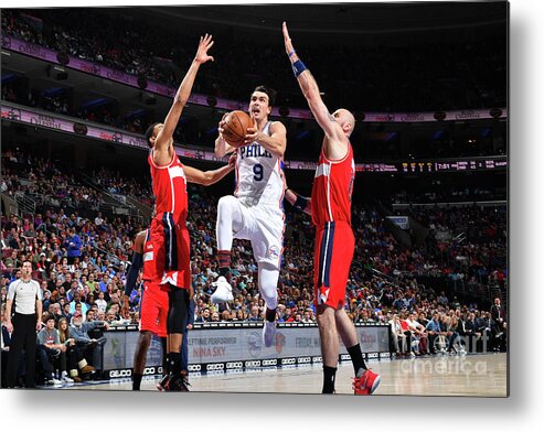 Nba Pro Basketball Metal Print featuring the photograph Washington Wizards V Philadelphia 76ers by Jesse D. Garrabrant