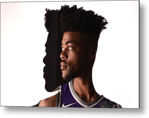 On August 11 Metal Print featuring the photograph 2017 Nba Rookie Photo Shoot by Brian Babineau