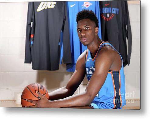 Hamidou Diallo Metal Print featuring the photograph 2018 Nba Rookie Photo Shoot by Nathaniel S. Butler