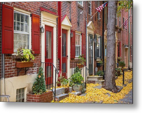 Trees Metal Print featuring the photograph Autumn Alleyway In A Traditional #7 by Sean Pavone