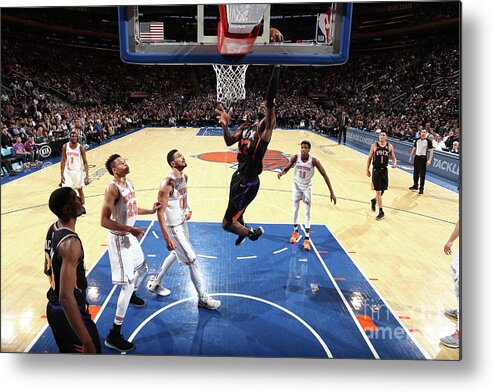 Deandre Ayton Metal Print featuring the photograph Phoenix Suns V New York Knicks by Nathaniel S. Butler