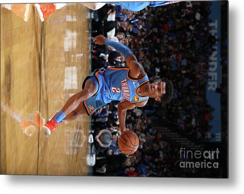 Shai Gilgeous-alexander Metal Print featuring the photograph 76ers Vs Thunder by Zach Beeker