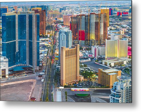 Landscape Metal Print featuring the photograph Las Vegas, Nevada, Usa Skyline #8 by Sean Pavone