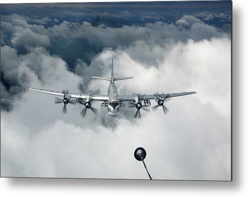 Horizontal Metal Print featuring the photograph Tu-95ms Strategic Bomber Of The Russian #9 by Artyom Anikeev