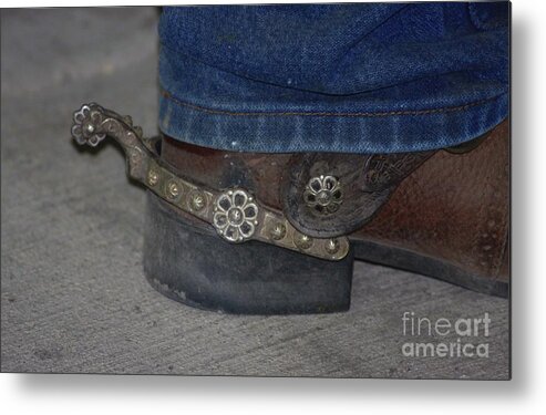 Spur Metal Print featuring the photograph A Cowboy and his Spurs by Terri Brewster