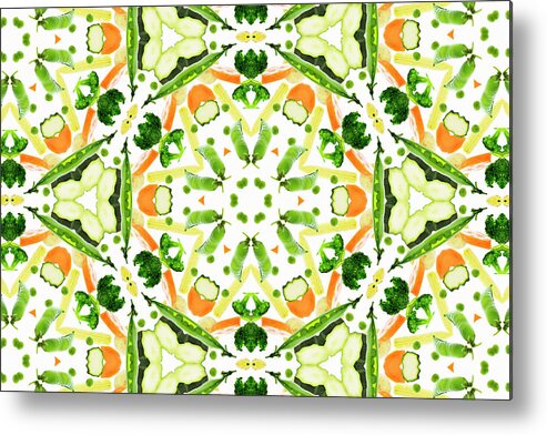 Large Group Of Objects Metal Print featuring the photograph A Kaleidoscope Image Of Fresh Vegetables by Andrew Bret Wallis