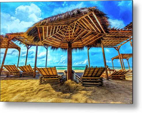 African Metal Print featuring the photograph A Little Beach Time by Debra and Dave Vanderlaan
