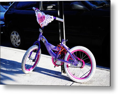 Charming Metal Print featuring the photograph A Little Girl's Bicycle by Steve Ember