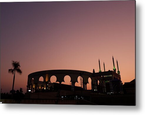 Sunset Metal Print featuring the photograph A pinky sky of Masjid Agung by Yanie Leoiss