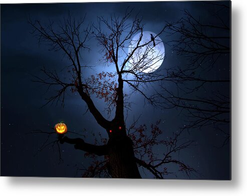 Halloween Metal Print featuring the digital art A Spooky Halloween by Mark Andrew Thomas