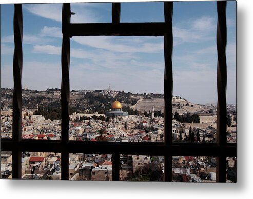 Palestinian Metal Print featuring the photograph A View of the Dome of the Rock is Seen by Baz Ratner