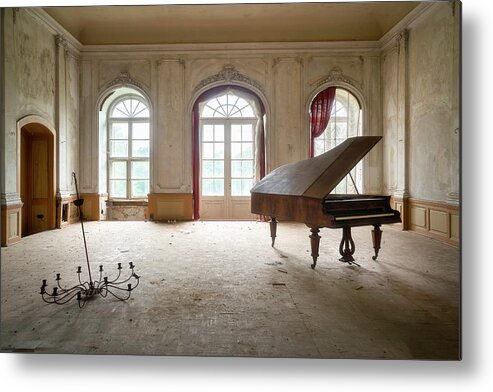 Urban Metal Print featuring the photograph Abandoned Grand Piano by Roman Robroek