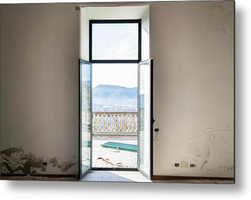 Urban Metal Print featuring the photograph Abandoned Villa with Beautiful View by Roman Robroek