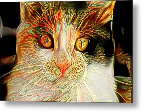 Kitten Metal Print featuring the digital art Abstract Calico Cat by Don Northup