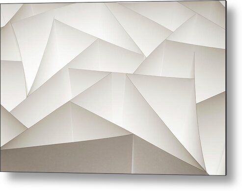 White Background Metal Print featuring the photograph Abstract Paper Design by Paul Taylor