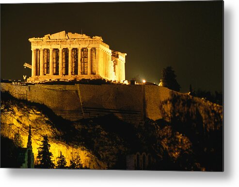 Greek Culture Metal Print featuring the photograph Acropolis At Night Seen From Filopappou by Lonely Planet
