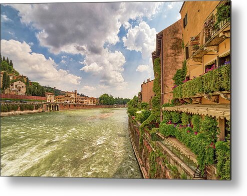 Adige Metal Print featuring the photograph Adige river in Verona by Vivida Photo PC