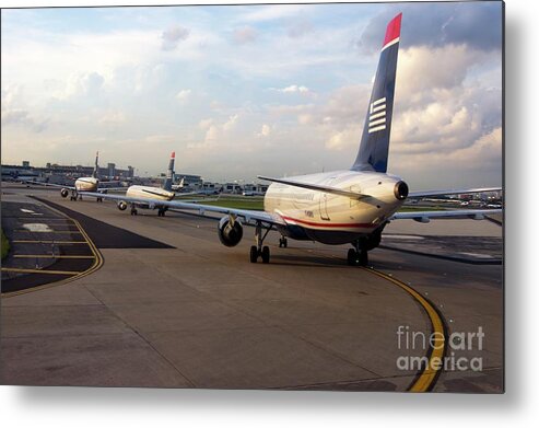 Aircraft Metal Print featuring the photograph Aircraft Taxiing At Philadelphia Airport by Mark Williamson/science Photo Library