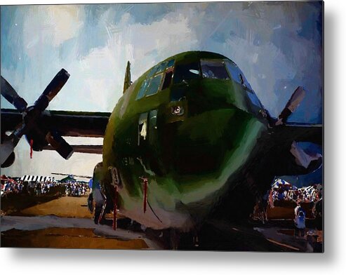 C-130 Metal Print featuring the mixed media Airshow Herk by Christopher Reed