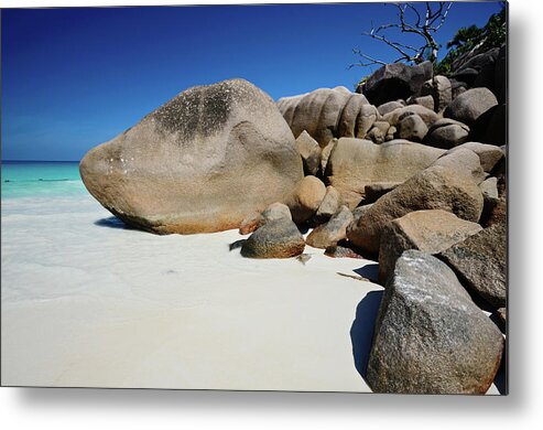 Tranquility Metal Print featuring the photograph Anse Lazio Beach by Dhmig Photography