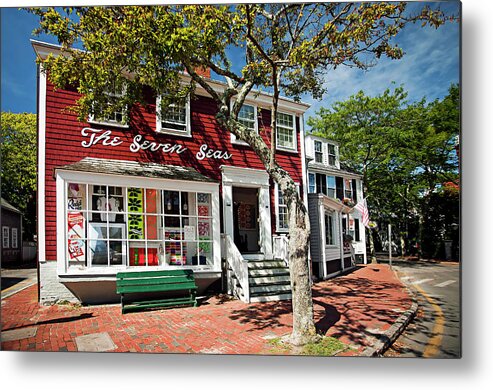 Estock Metal Print featuring the digital art Art Gallery & Store, Nantucket, Ma by Claudia Uripos