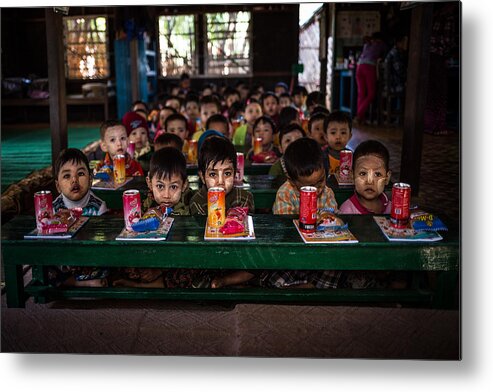 Documentary Metal Print featuring the photograph At School by Marco Tagliarino