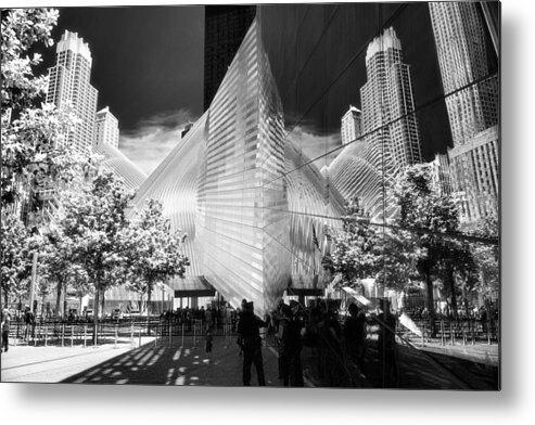 Reflections Metal Print featuring the photograph At the World Trade Center - A New York Impression by Steve Ember