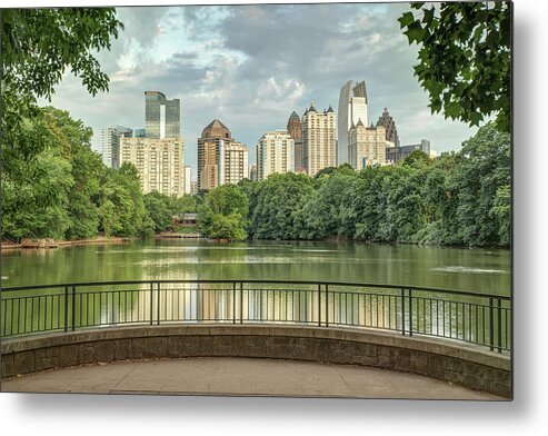 America Metal Print featuring the photograph Atlanta Skyline Over Lake Clara Meer in Piedmont Park by Gregory Ballos