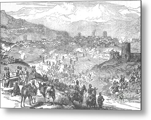 1880-1889 Metal Print featuring the drawing Attack On An Afreedi Town by Print Collector