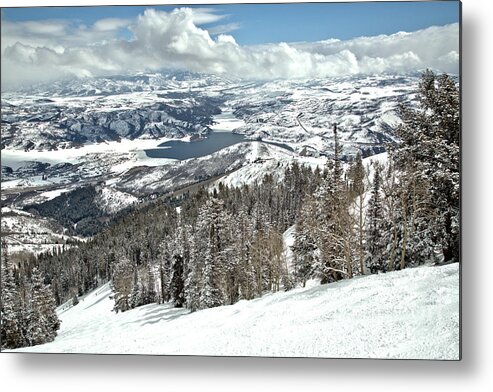 Deer Valley Metal Print featuring the photograph Bald Mountain View Of The Jordanelle Reservoir by Adam Jewell