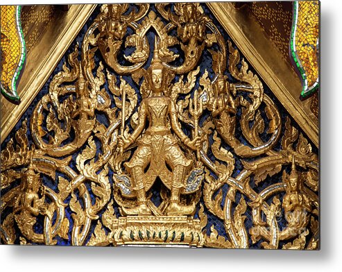 Bangkok Metal Print featuring the photograph Bangkok Imperial Palace Gold Relief by Bob Phillips