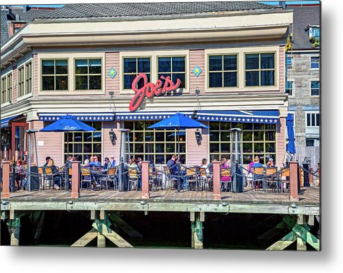 Estock Metal Print featuring the digital art Bar & Grill, Harborwalk, Boston Ma by Lumiere