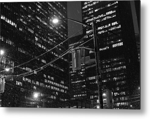 Black And White Metal Print featuring the photograph Bay And King And Ice by Kreddible Trout