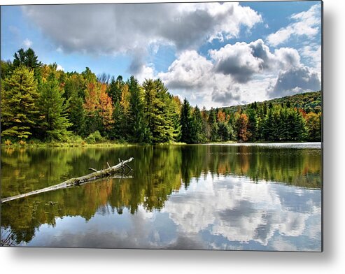 Fall Metal Print featuring the photograph Beautiful Lake Reflection Landscape by Christina Rollo