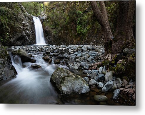 Waterfall Metal Print featuring the photograph Beautiful waterfal, Troodos mountains, Cyprus by Michalakis Ppalis