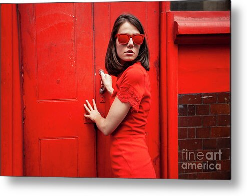 People Metal Print featuring the photograph Beautiful Woman In Red by Vladimir Vladimirov