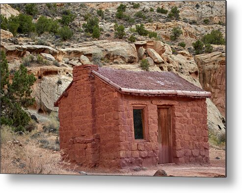 South West Metal Print featuring the photograph Behunin Cabin by Paul Freidlund