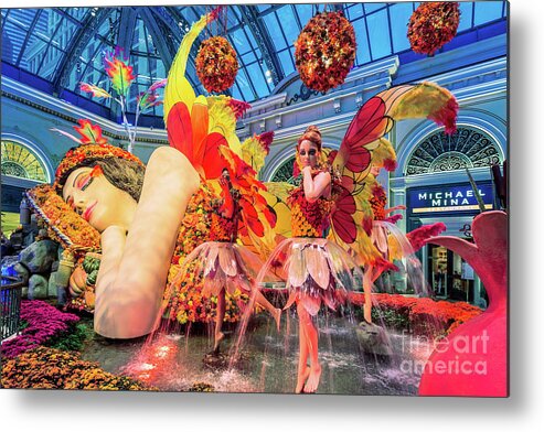 Bellagio Conservatory Metal Print featuring the photograph Bellagio Conservatory Falling Asleep Display Front Right Angle 2018 by Aloha Art